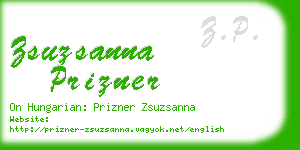 zsuzsanna prizner business card